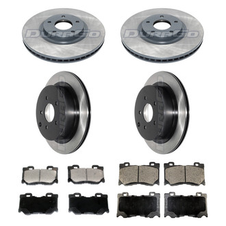 DuraGo® - Electrophoretic Coated Plain Front and Rear Brake Kit with Ceramic Pads