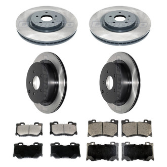 DuraGo® - Electrophoretic Coated Plain Front and Rear Brake Kit with Ceramic Pads