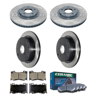 DuraGo® - Electrophoretic Coated Plain Front and Rear Brake Kit with Ceramic Pads