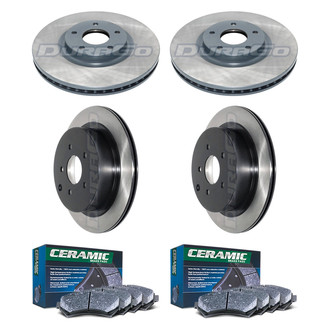 DuraGo® - Electrophoretic Coated Plain Front and Rear Brake Kit with Ceramic Pads