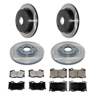DuraGo® - Electrophoretic Coated Plain Front and Rear Brake Kit with Ceramic Pads