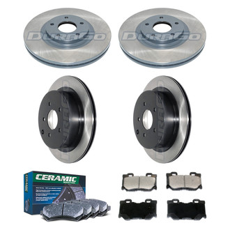 DuraGo® - Electrophoretic Coated Plain Front and Rear Brake Kit with Ceramic Pads