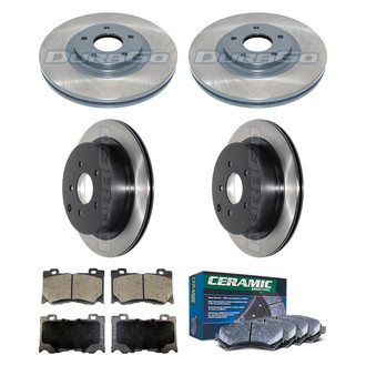 DuraGo® - Electrophoretic Coated Plain Front and Rear Brake Kit with Ceramic Pads