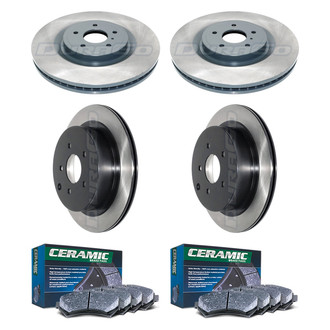 DuraGo® - Electrophoretic Coated Plain Front and Rear Brake Kit with Ceramic Pads