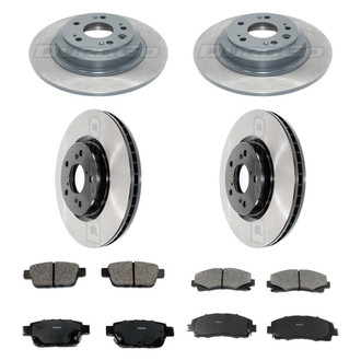 DuraGo® - Electrophoretic Coated Plain Front and Rear Brake Kit with Ceramic Pads
