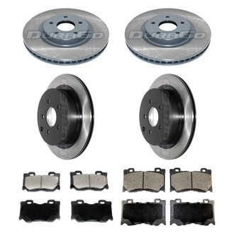 DuraGo® - Electrophoretic Coated Plain Front and Rear Brake Kit with Ceramic Pads