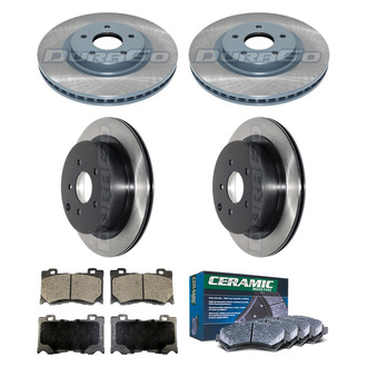 DuraGo® - Electrophoretic Coated Plain Front and Rear Brake Kit with Ceramic Pads