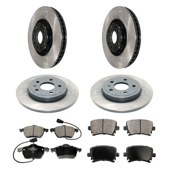 DuraGo® - Electrophoretic Coated Plain Front and Rear Brake Kit with Ceramic Pads