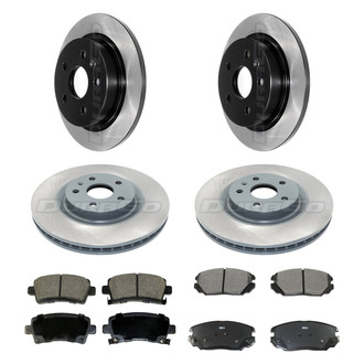DuraGo® - Electrophoretic Coated Plain Front and Rear Brake Kit with Ceramic Pads