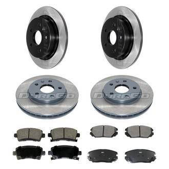 DuraGo® - Electrophoretic Coated Plain Front and Rear Brake Kit with Ceramic Pads