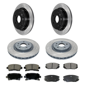 DuraGo® - Electrophoretic Coated Plain Front and Rear Brake Kit with Ceramic Pads