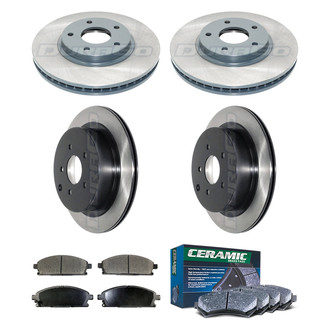 DuraGo® - Electrophoretic Coated Plain Front and Rear Brake Kit with Ceramic Pads