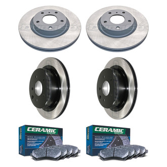 DuraGo® - Electrophoretic Coated Plain Front and Rear Brake Kit with Ceramic Pads