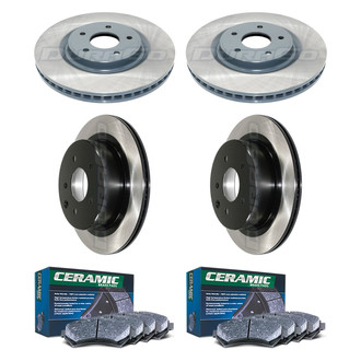 DuraGo® - Electrophoretic Coated Plain Front and Rear Brake Kit with Ceramic Pads