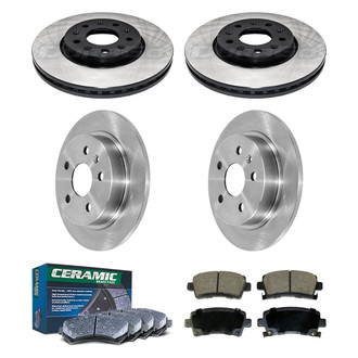 DuraGo® - Electrophoretic Coated Plain Front and Rear Brake Kit with Ceramic Pads