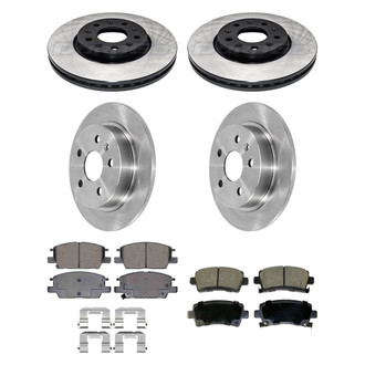 DuraGo® - Electrophoretic Coated Plain Front and Rear Brake Kit with Ceramic Pads