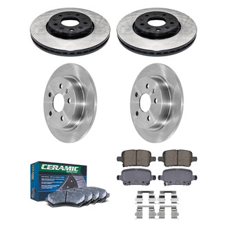 DuraGo® - Electrophoretic Coated Plain Front and Rear Brake Kit with Ceramic Pads