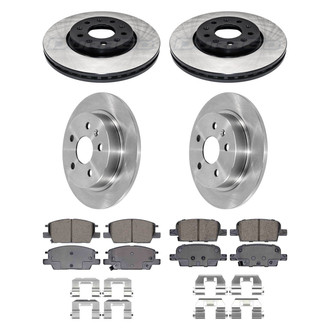 DuraGo® - Electrophoretic Coated Plain Front and Rear Brake Kit with Ceramic Pads