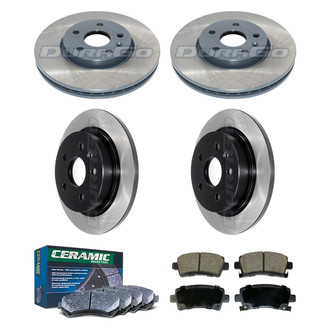 DuraGo® - Electrophoretic Coated Plain Front and Rear Brake Kit with Ceramic Pads