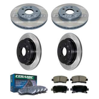 DuraGo® - Electrophoretic Coated Plain Front and Rear Brake Kit with Ceramic Pads