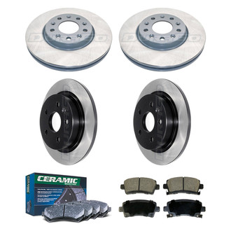 DuraGo® - Electrophoretic Coated Plain Front and Rear Brake Kit with Ceramic Pads