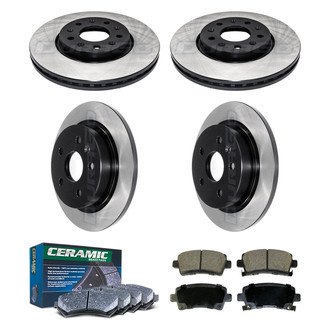 DuraGo® - Electrophoretic Coated Plain Front and Rear Brake Kit with Ceramic Pads