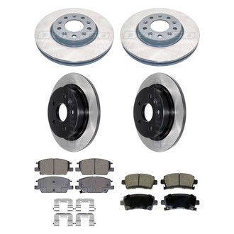 DuraGo® - Electrophoretic Coated Plain Front and Rear Brake Kit with Ceramic Pads