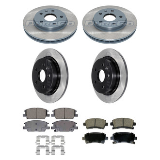 DuraGo® - Electrophoretic Coated Plain Front and Rear Brake Kit with Ceramic Pads