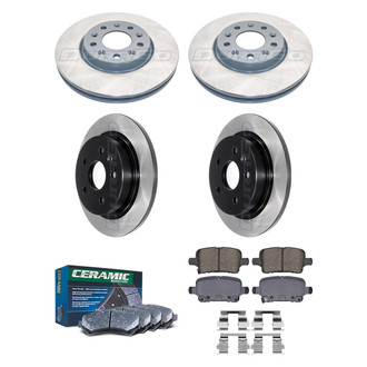 DuraGo® - Electrophoretic Coated Plain Front and Rear Brake Kit with Ceramic Pads