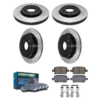 DuraGo® - Electrophoretic Coated Plain Front and Rear Brake Kit with Ceramic Pads