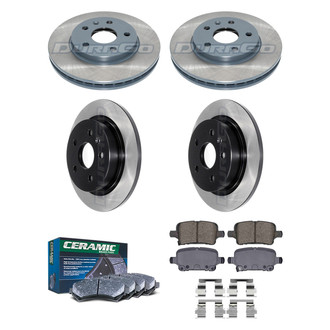 DuraGo® - Electrophoretic Coated Plain Front and Rear Brake Kit with Ceramic Pads