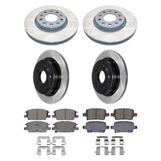 DuraGo® - Electrophoretic Coated Plain Front and Rear Brake Kit with Ceramic Pads