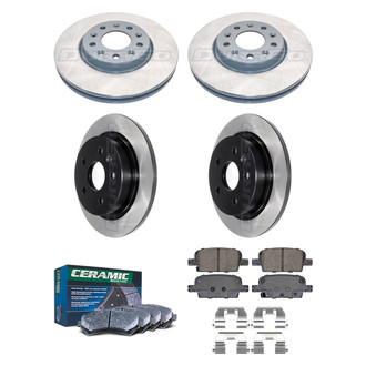 DuraGo® - Electrophoretic Coated Plain Front and Rear Brake Kit with Ceramic Pads