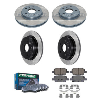 DuraGo® - Electrophoretic Coated Plain Front and Rear Brake Kit with Ceramic Pads