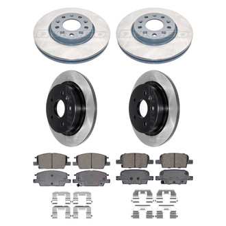DuraGo® - Electrophoretic Coated Plain Front and Rear Brake Kit with Ceramic Pads