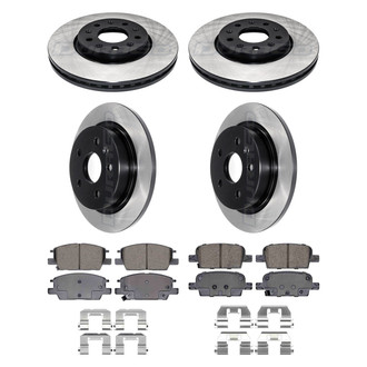 DuraGo® - Electrophoretic Coated Plain Front and Rear Brake Kit with Ceramic Pads