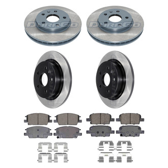 DuraGo® - Electrophoretic Coated Plain Front and Rear Brake Kit with Ceramic Pads