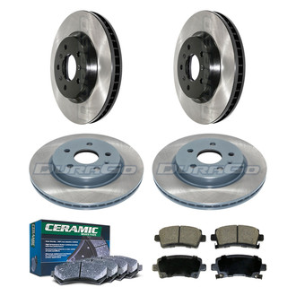 DuraGo® - Electrophoretic Coated Plain Front and Rear Brake Kit with Ceramic Pads