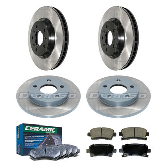 DuraGo® - Electrophoretic Coated Plain Front and Rear Brake Kit with Ceramic Pads