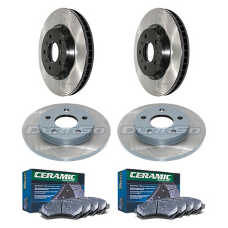 DuraGo® - Electrophoretic Coated Plain Front and Rear Brake Kit with Ceramic Pads