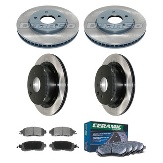 DuraGo® - Electrophoretic Coated Plain Front and Rear Brake Kit with Ceramic Pads