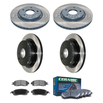 DuraGo® - Electrophoretic Coated Plain Front and Rear Brake Kit with Ceramic Pads