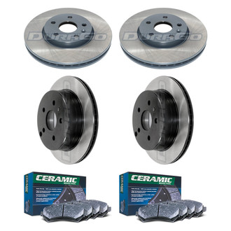 DuraGo® - Electrophoretic Coated Plain Front and Rear Brake Kit with Ceramic Pads