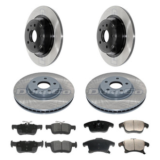 DuraGo® - Electrophoretic Coated Plain Front and Rear Brake Kit with Ceramic Pads