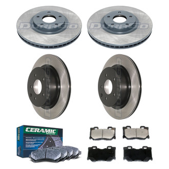 DuraGo® - Electrophoretic Coated Plain Front and Rear Brake Kit with Ceramic Pads