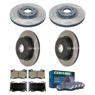 DuraGo® - Electrophoretic Coated Plain Front and Rear Brake Kit with Ceramic Pads