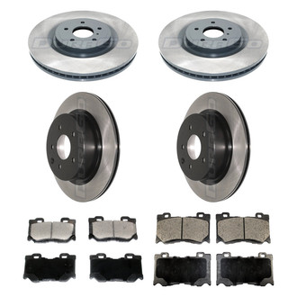 DuraGo® - Electrophoretic Coated Plain Front and Rear Brake Kit with Ceramic Pads