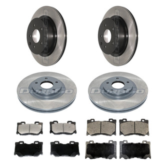 DuraGo® - Electrophoretic Coated Plain Front and Rear Brake Kit with Ceramic Pads