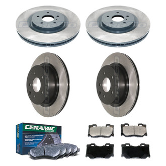 DuraGo® - Electrophoretic Coated Plain Front and Rear Brake Kit with Ceramic Pads