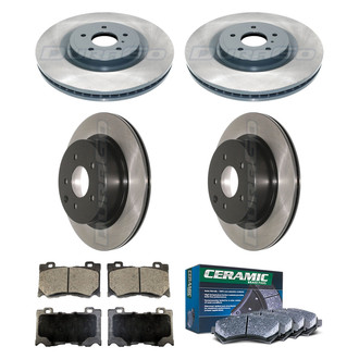 DuraGo® - Electrophoretic Coated Plain Front and Rear Brake Kit with Ceramic Pads